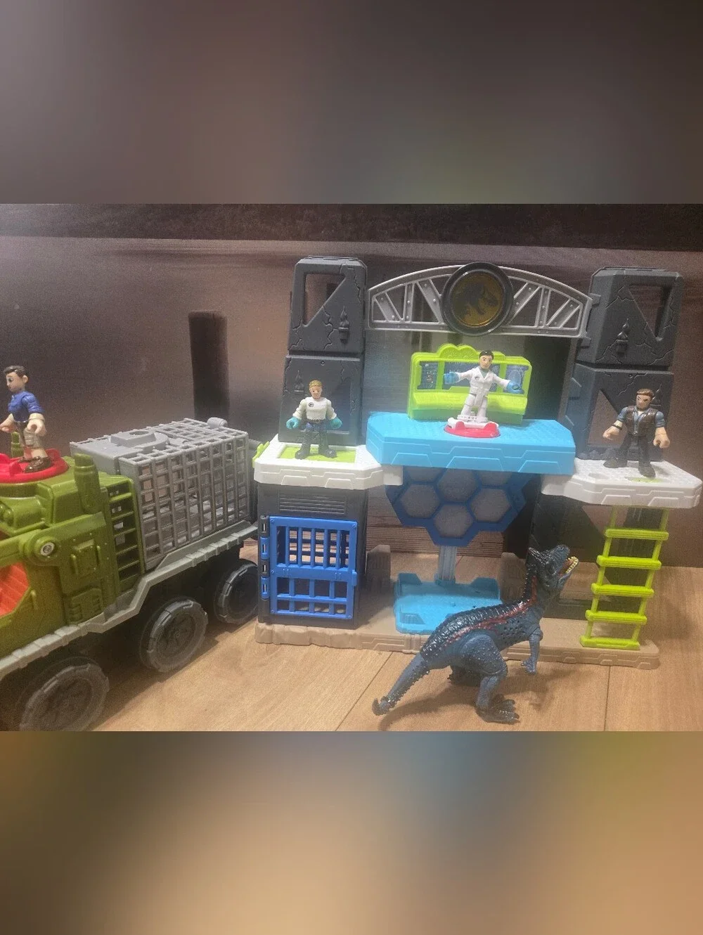 Fisher-Price Imaginext Jurassic World Green and Blue Dinosaur Transport